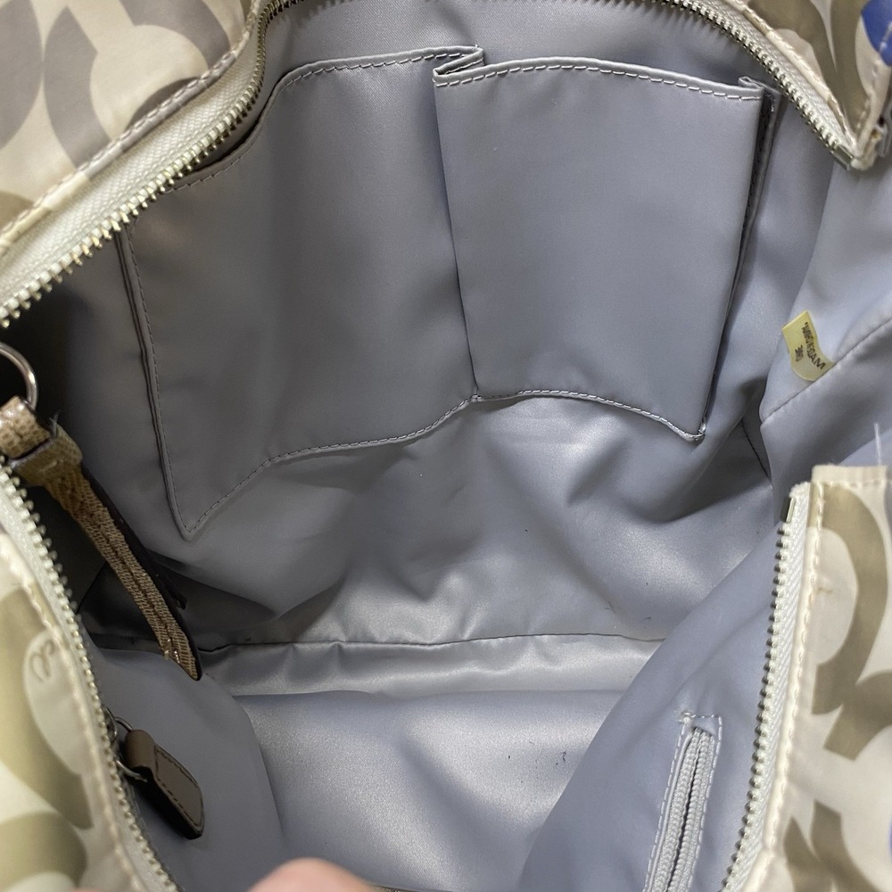 COACH ALEXANDRA CHAIN LINK CLOVER SIGNATURE C SHOULDER BAG- Tan&blue Needs Clean - Picture 15 of 16